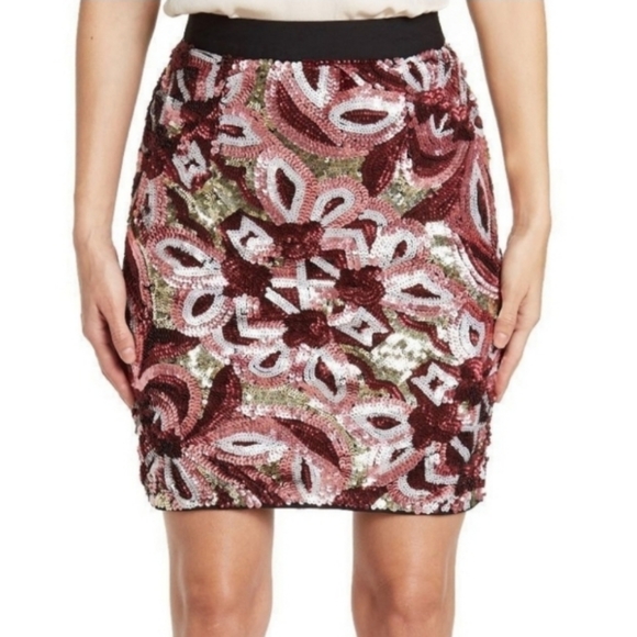 NWT $298 Walter Baker Portia Sequin Skirt 6 - Picture 3 of 8